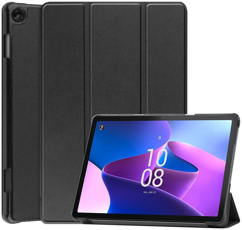 Lenovo Tab M10 Gen 3 (10.1) Hoes Tri-Fold Book Case Zwart afbeelding 1