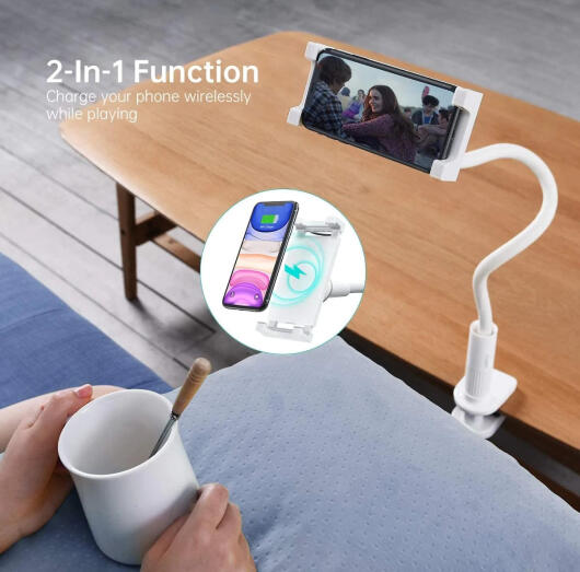 Choetech Bureau Telefoonhouder Zwanenhals met Draadloos Opladen 15W afbeelding 3