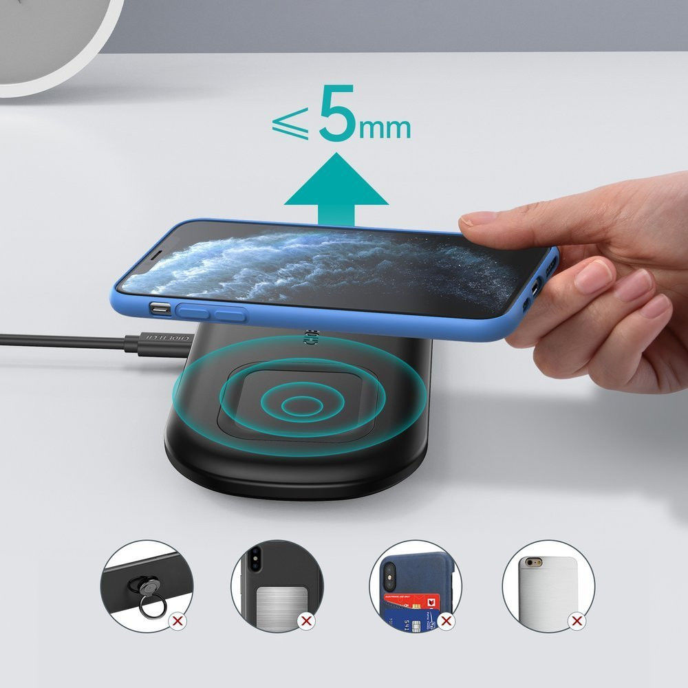 Choetech 2-in-1 Draadloze Oplader 15W Smartphone/Samsung Watch/Oortjes afbeelding 7