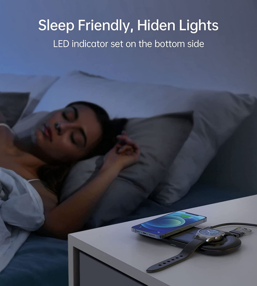 Choetech 2-in-1 Draadloze Oplader 15W Smartphone/Samsung Watch/Oortjes afbeelding 8