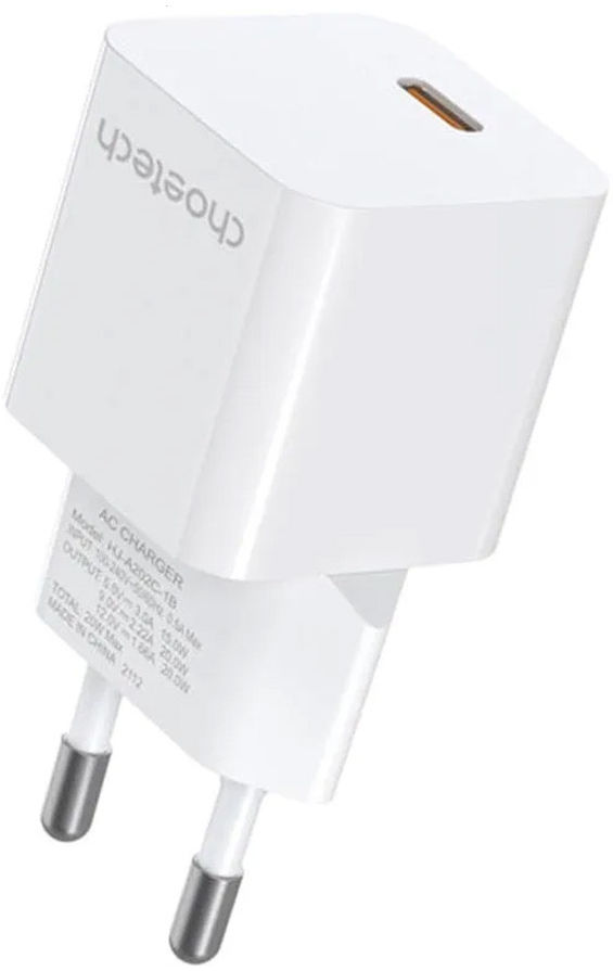 Choetech PD5010 Mini 20W PD 3.0 USB-C Snellader GaN Adapter Wit afbeelding 2