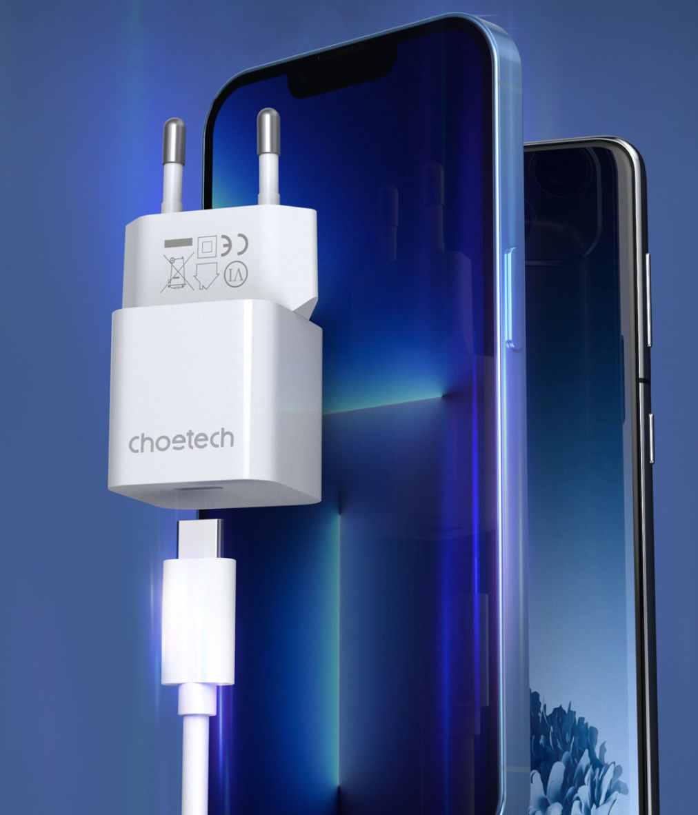 Choetech PD5010 Mini 20W PD 3.0 USB-C Snellader GaN Adapter Wit afbeelding 5
