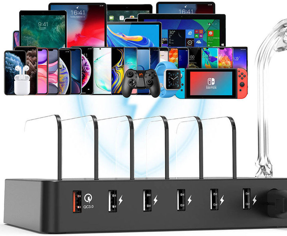 Choetech 68W Docking Station 6x USB Oplader met Smartwatch Houder afbeelding 9