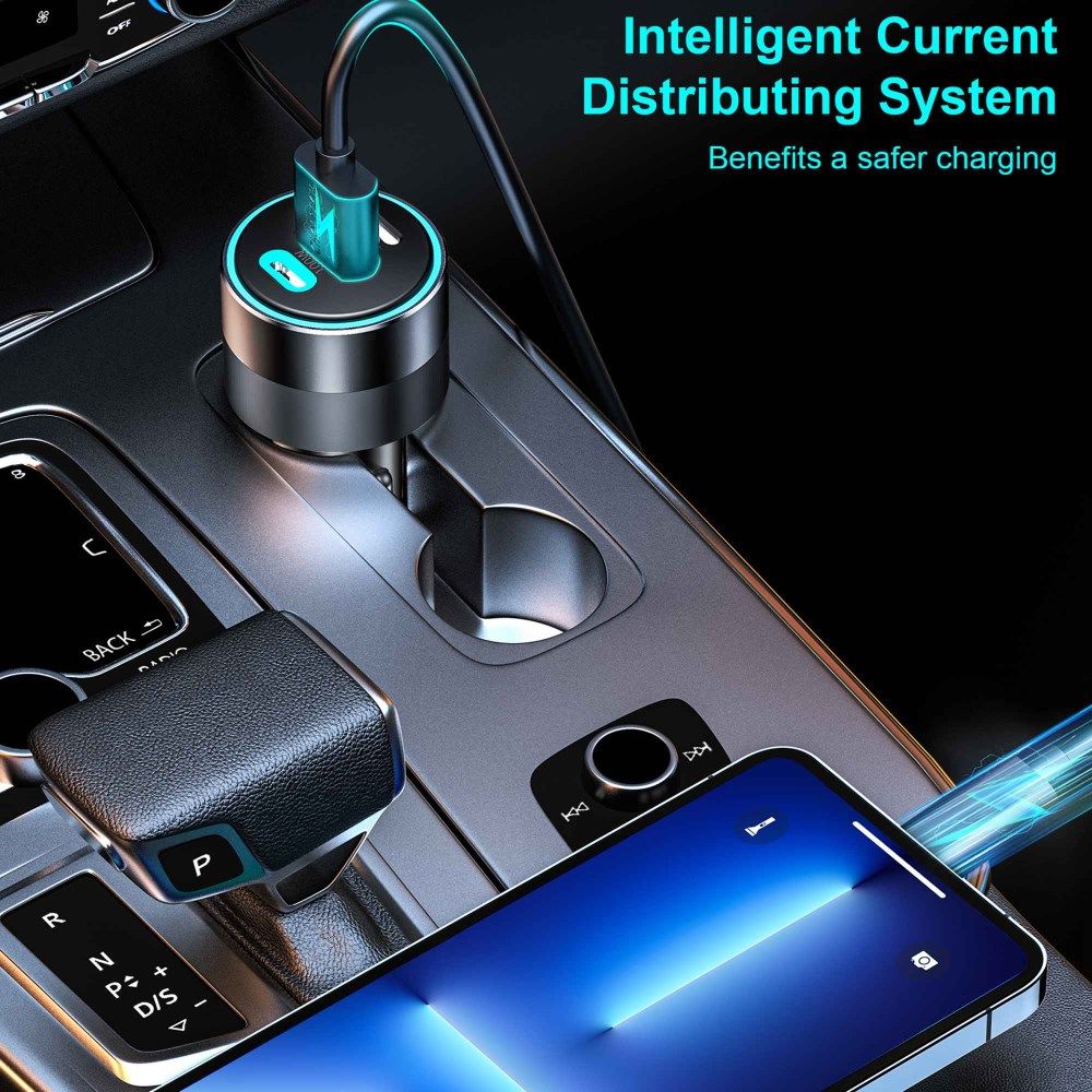 Choetech 3A USB/USB-C Auto Snellader 130W met Power Delivery en QC 4.0 afbeelding 7