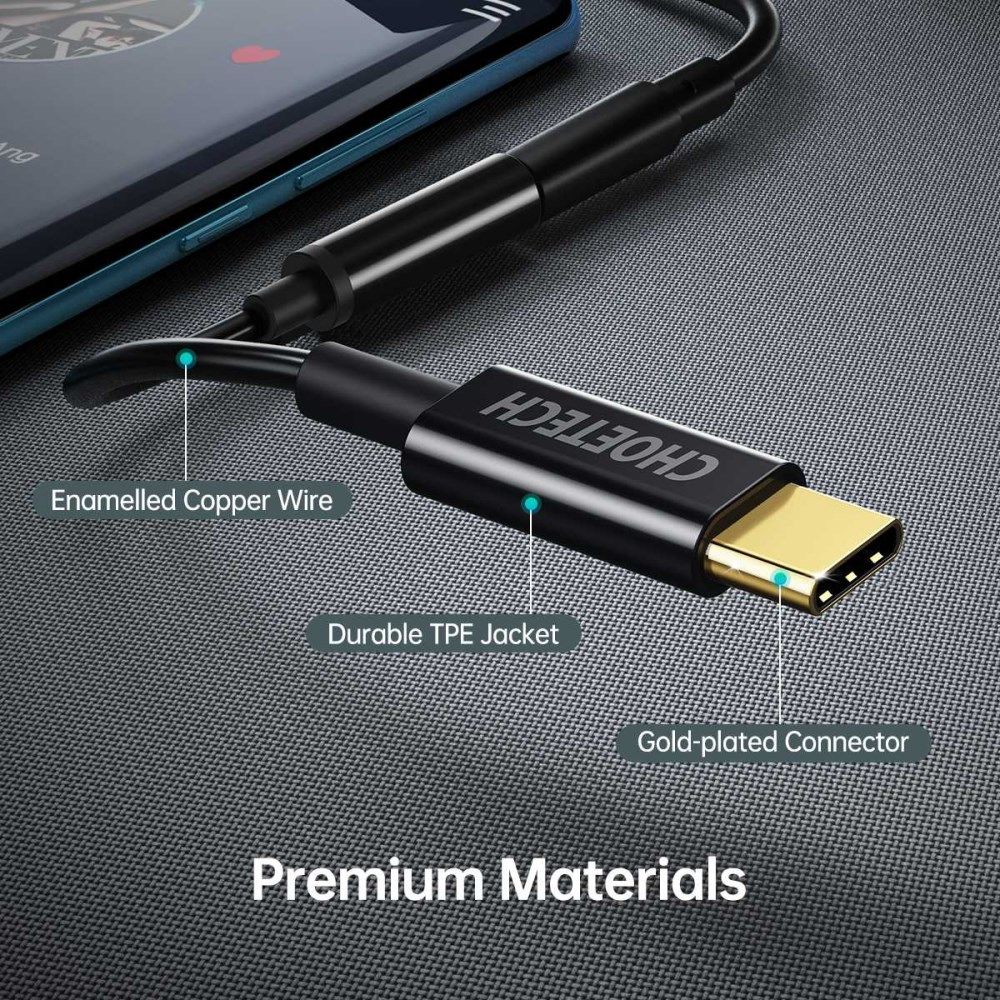 Choetech USB-C naar 3.5mm Jack Audio Adapter met DAC Chip afbeelding 7