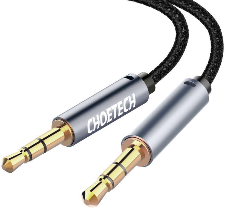 Choetech 3.5mm Jack naar 3.5mm Jack Aux Kabel Nylon 1.2 Meter Zwart afbeelding 1