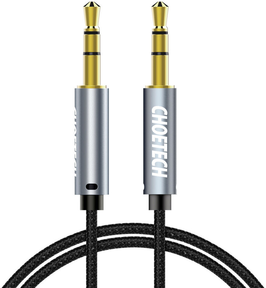 Choetech 3.5mm Jack naar 3.5mm Jack Aux Kabel Nylon 1.2 Meter Zwart afbeelding 2