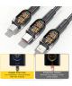 Essager 3-in-1 66W USB naar Lightning/USB-C/Micro USB Kabel 1.2M Zwart