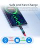 Essager 3A 180° Draaibare USB naar USB-C Kabel Fast Charge 1M Rood