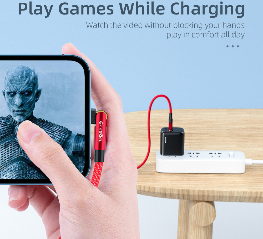 Essager 3A 180° Draaibare USB naar Lightning Oplaad Kabel 2M Zwart afbeelding 7