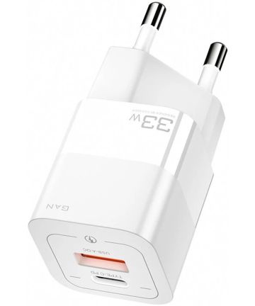 Essager Square Brick 33W GaN Snellader Power Delivery Adapter Wit Opladers