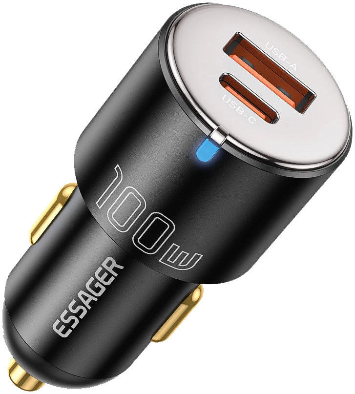 Essager Optimus Prime Auto Snellader 100W Fast Charge Autolader Zwart afbeelding 1