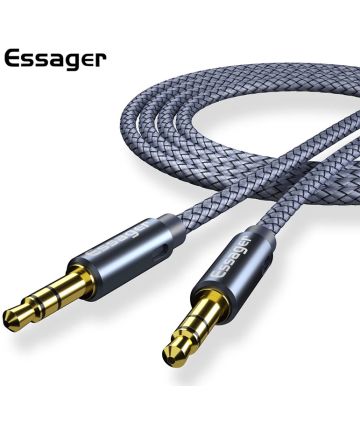 Essager 3.5mm Jack Aux Audio Kabel Nylon 0.5M Grijs Kabels