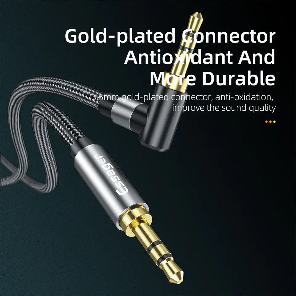 Essager 90° 3.5mm Jack Aux Kabel HiFi Audio met Haakse Hoek 1.5M Rood afbeelding 10