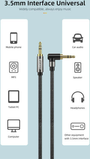 Essager 90° 3.5mm Jack Aux Kabel HiFi Audio met Haakse Hoek 1.5M Rood afbeelding 4