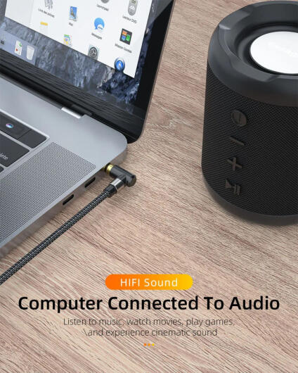 Essager 90° 3.5mm Jack Aux Kabel HiFi Audio met Haakse Hoek 1.5M Rood afbeelding 6