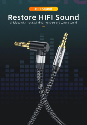 Essager 90° 3.5mm Jack Aux Kabel HiFi Audio met Haakse Hoek 1.5M Blauw afbeelding 7