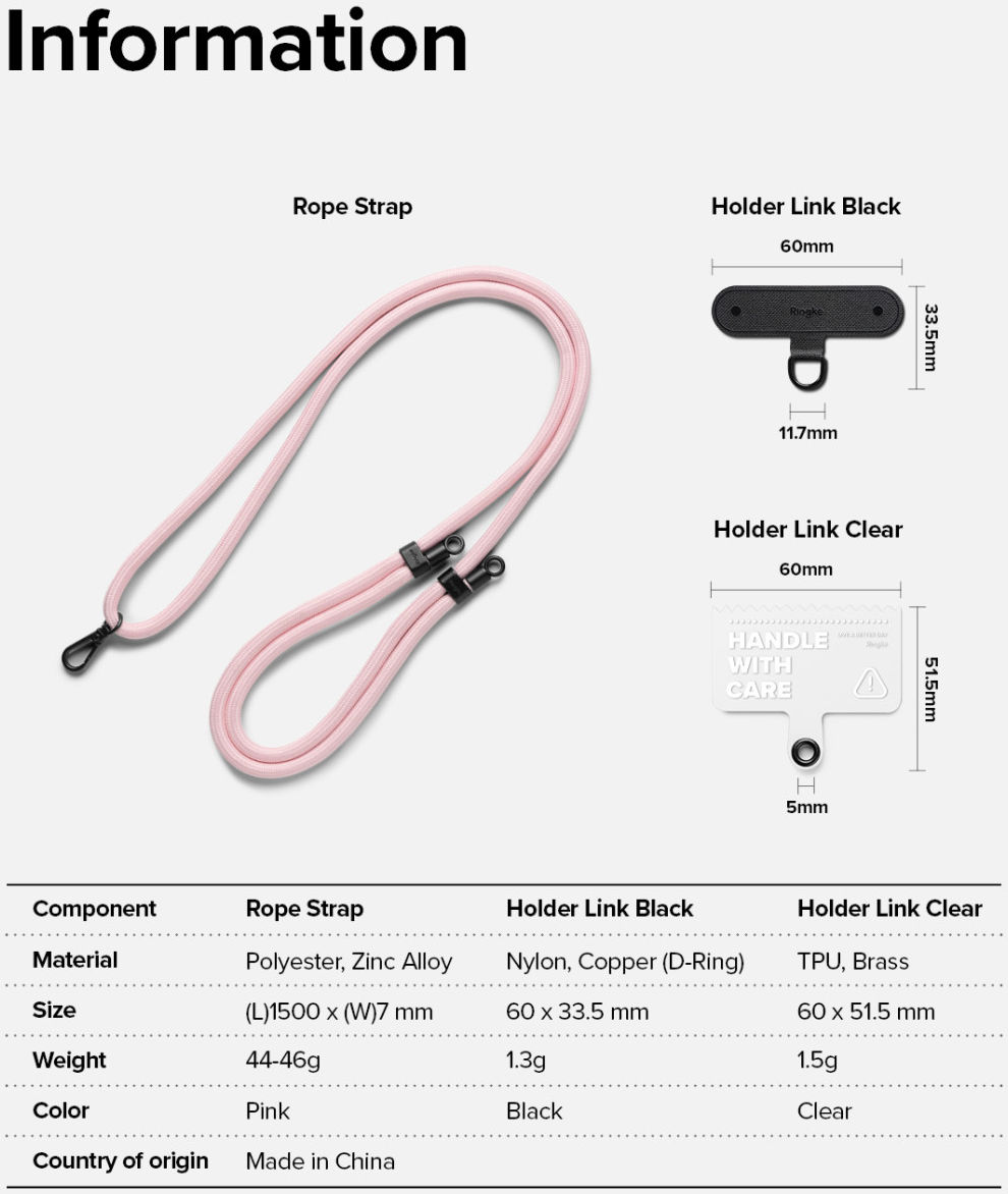 Ringke Holder Link Strap - Universeel Verstelbaar Telefoon Koord Paars afbeelding 12