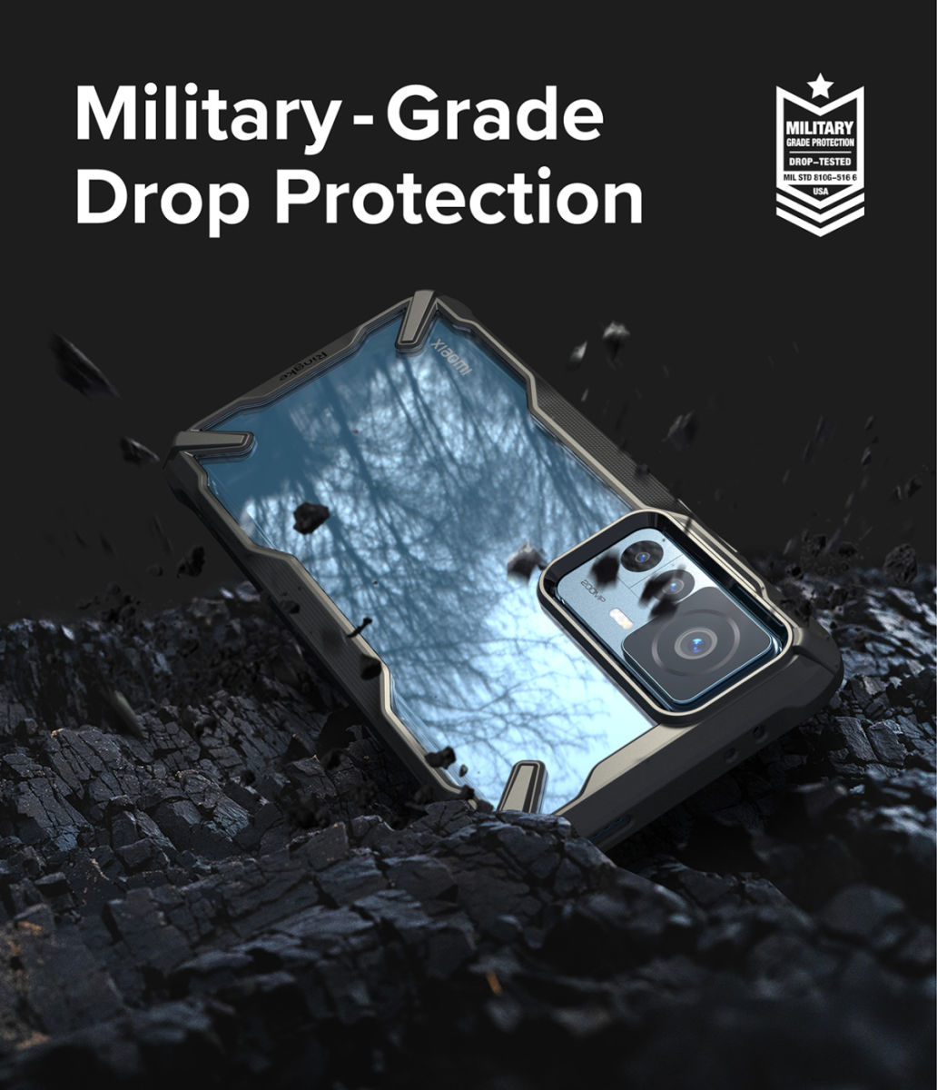 Ringke Fusion X Xiaomi 12T/12T Pro Hoesje Back Cover Transparant Zwart afbeelding 3