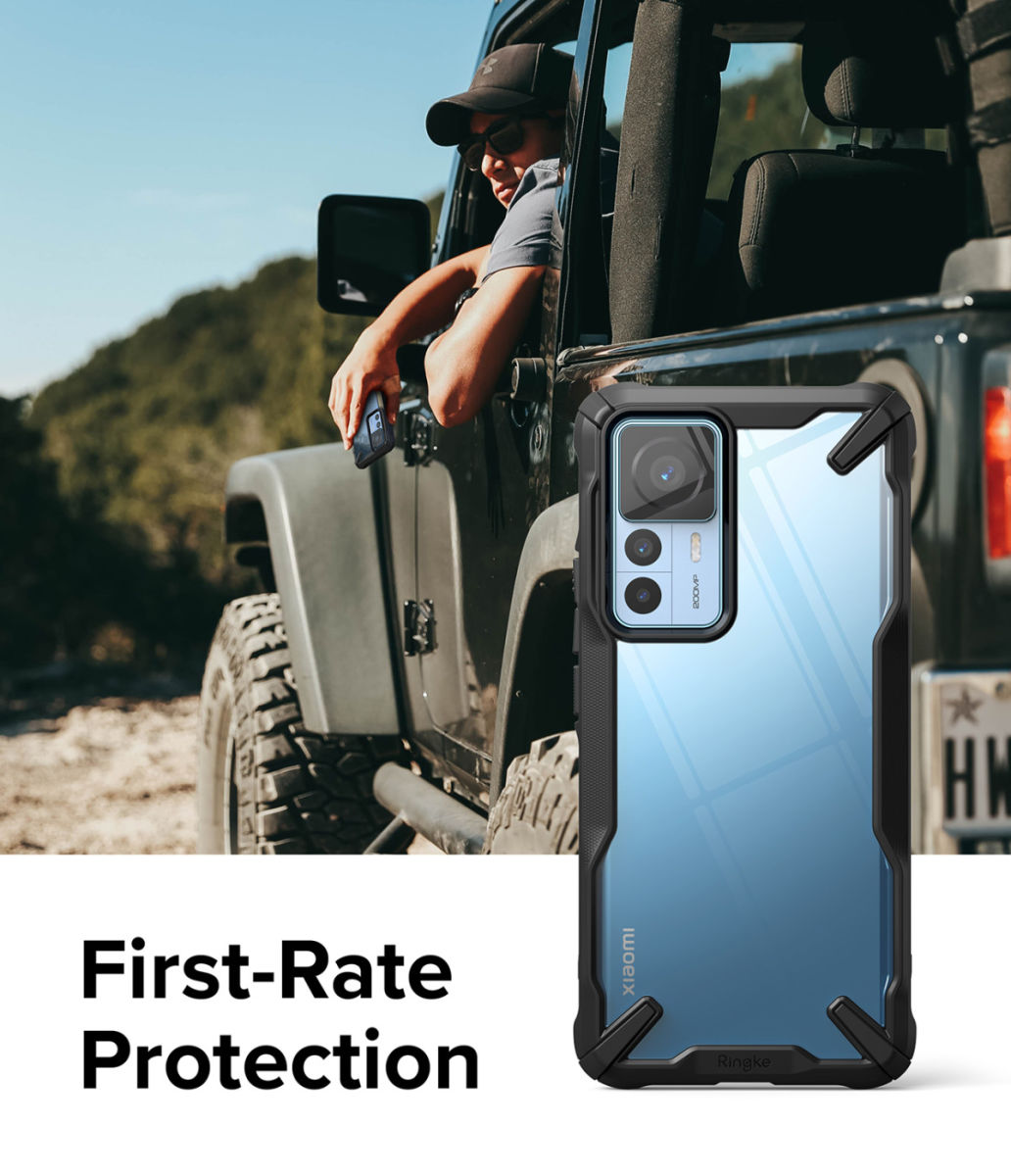 Ringke Fusion X Xiaomi 12T/12T Pro Hoesje Back Cover Transparant Zwart afbeelding 4