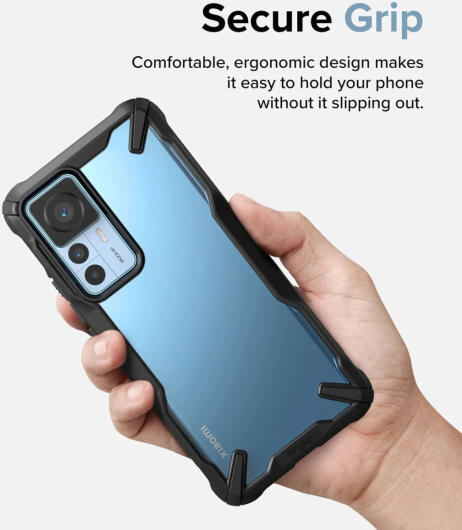 Ringke Fusion X Xiaomi 12T/12T Pro Hoesje Back Cover Transparant Zwart afbeelding 2