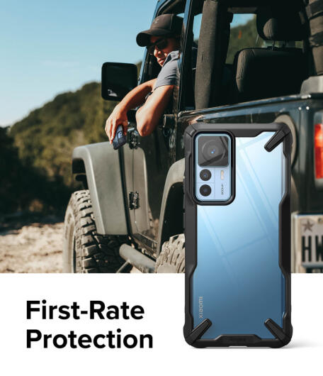 Ringke Fusion X Xiaomi 12T/12T Pro Hoesje Back Cover Transparant Zwart afbeelding 4