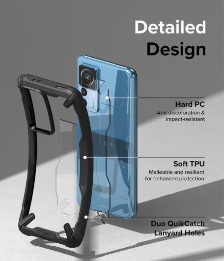 Ringke Fusion X Xiaomi 12T/12T Pro Hoesje Back Cover Transparant Zwart afbeelding 5