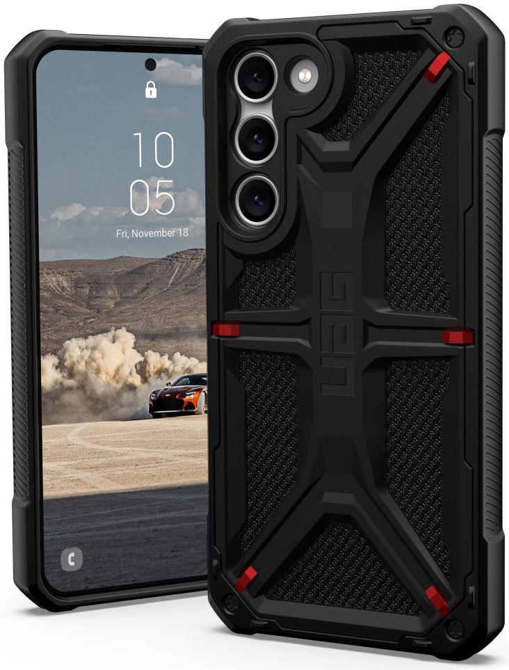 Urban Armor Gear Monarch Kevlar Samsung Galaxy S23 Plus Hoesje Zwart afbeelding 1