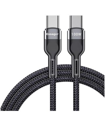 Essager Star 100W USB-C Snellaad Kabel PD 5A QC 4.0 0.5M Zwart Kabels