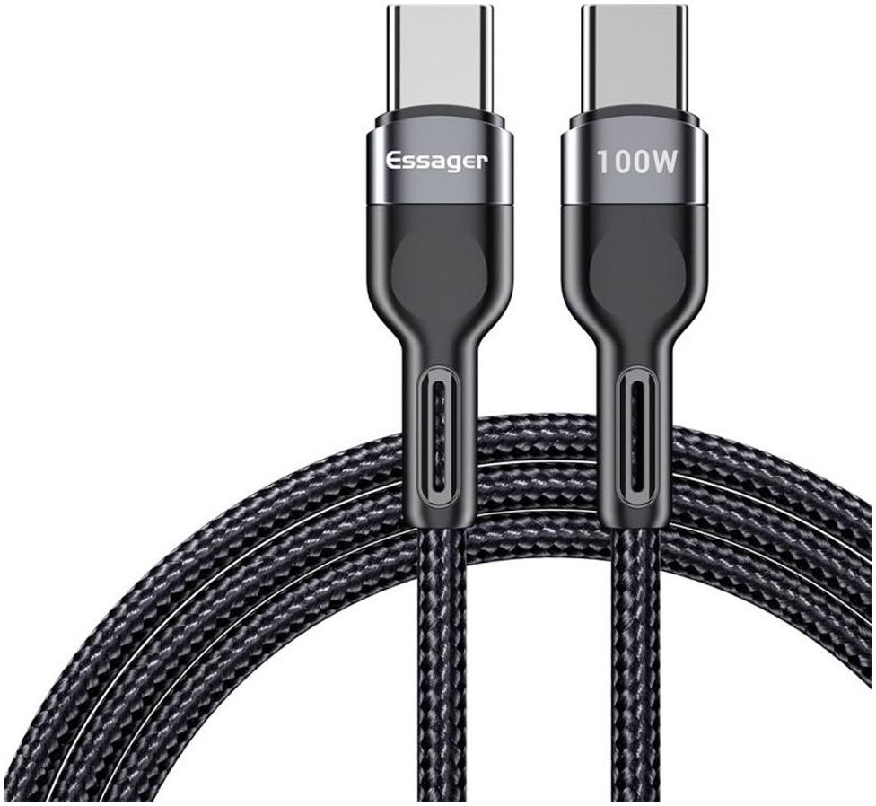 Essager Star 100W USB-C Snellaad Kabel PD 5A QC 4.0 0.5M Zwart afbeelding 1