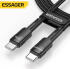 Essager Star 100W USB-C Snellaad Kabel PD 5A QC 4.0 0.5M Zwart afbeelding 2