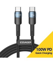 Essager Star 100W USB-C Snellaad Kabel PD 5A QC 4.0 1M Blauw