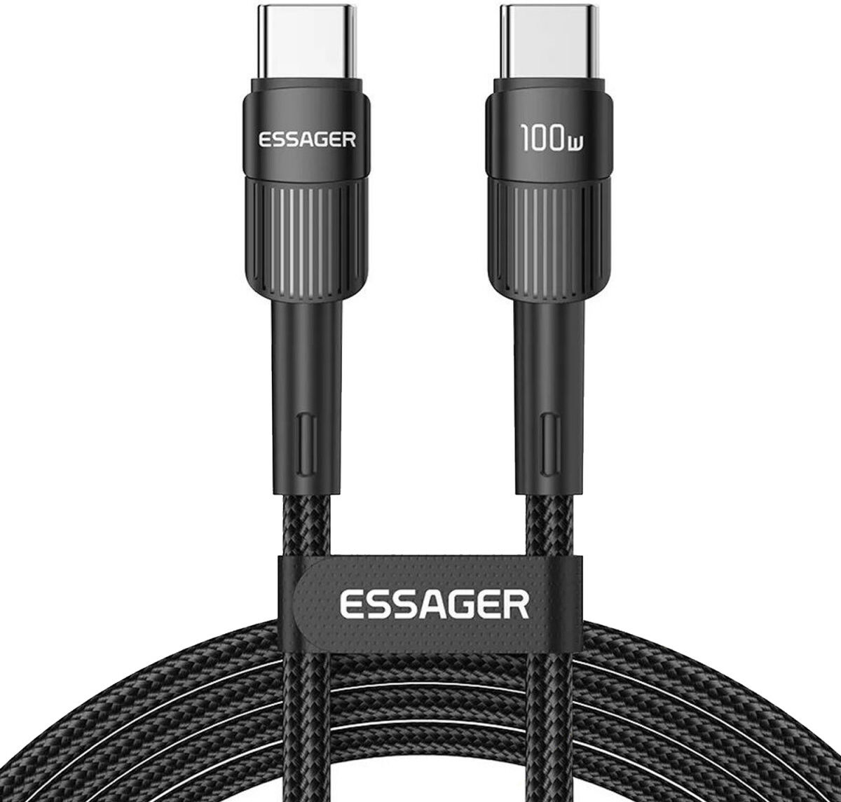 Essager Star 100W USB-C Snellaad Kabel PD 5A QC 4.0 2M Zwart afbeelding 9