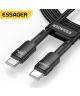 Essager Star 100W USB-C Snellaad Kabel PD 5A QC 4.0 3M Zwart