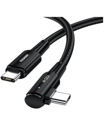 Essager 90° 100W USB-C Snellaad Kabel met Haakse Hoek 5A 1M Zwart