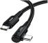 Essager 90° 100W USB-C Snellaad Kabel met Haakse Hoek 5A 3M Zwart afbeelding 1