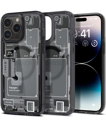 Spigen Ultra Hybrid Zero One iPhone 14 Pro Max Hoesje MagSafe Grijs Hoesjes