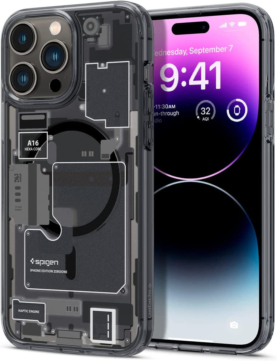 Spigen Ultra Hybrid Zero One iPhone 14 Pro Max Hoesje MagSafe Grijs afbeelding 2
