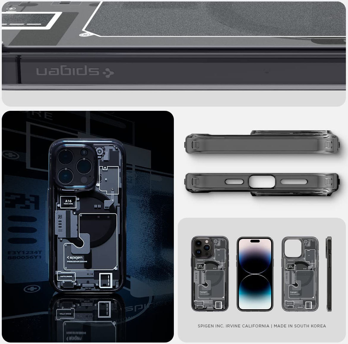 Spigen Ultra Hybrid Zero One iPhone 14 Pro Max Hoesje MagSafe Grijs afbeelding 7