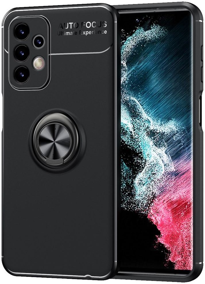 Samsung Galaxy A23 Hoesje met Magnetische Kickstand Ring Zwart afbeelding 1