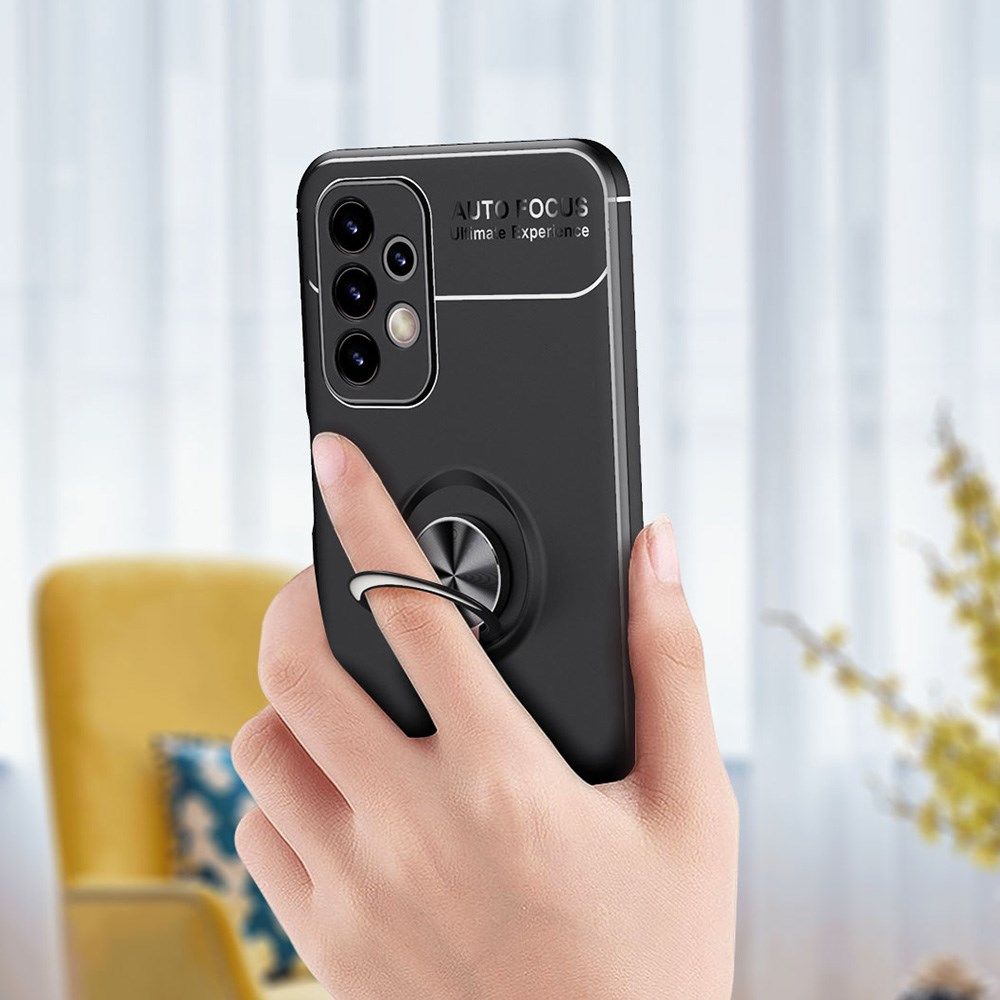 Samsung Galaxy A23 Hoesje met Magnetische Kickstand Ring Zwart afbeelding 3