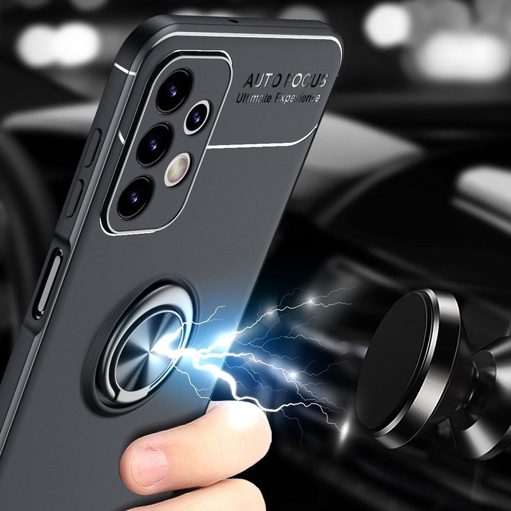 Samsung Galaxy A23 Hoesje met Magnetische Kickstand Ring Zwart afbeelding 4