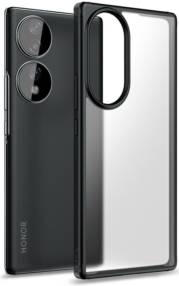 Honor 70 Hoesje Armor Back Cover Transparant Zwart afbeelding 1