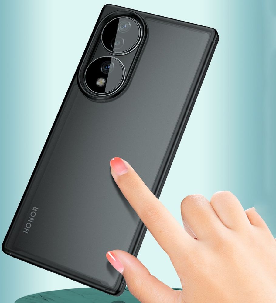 Honor 70 Hoesje Armor Back Cover Transparant Zwart afbeelding 4