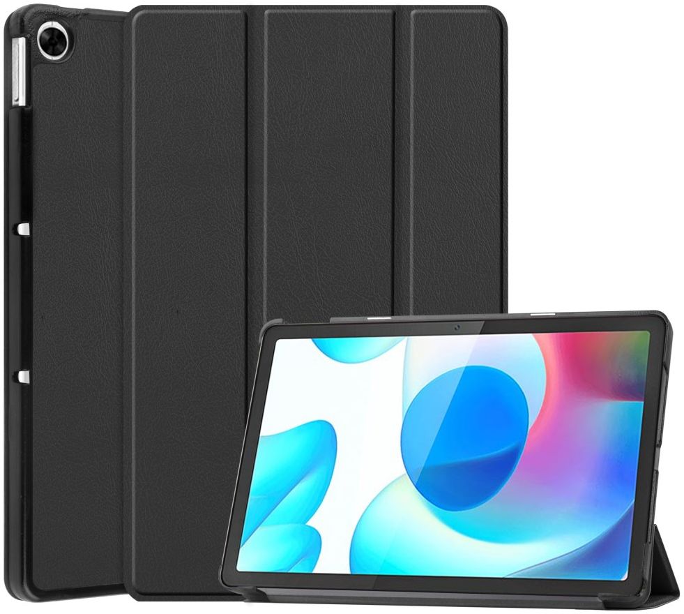 Realme Pad 10.4 Hoes Tri-Fold Book Case Kunstleer Zwart afbeelding 1