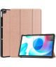 Realme Pad 10.4 Hoes Tri-Fold Book Case Kunstleer Roze Goud