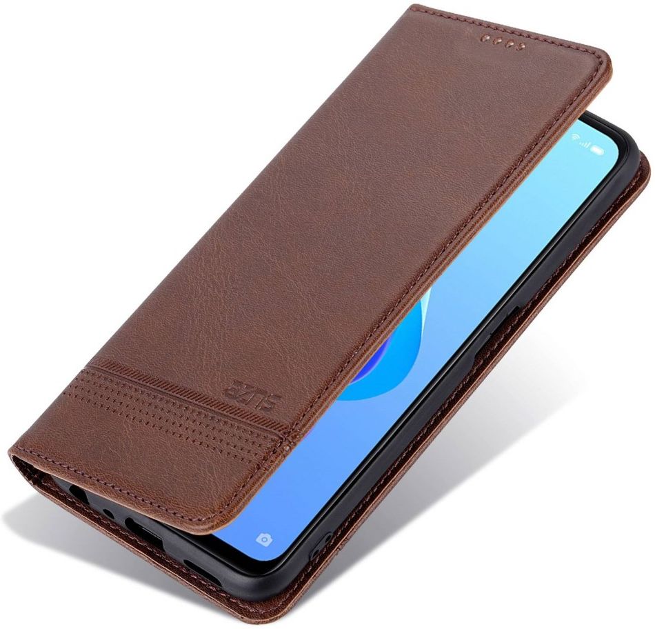 AZNS Oppo A57/A57s/A77 Hoesje Wallet Book Case Kunstleer Bruin afbeelding 6
