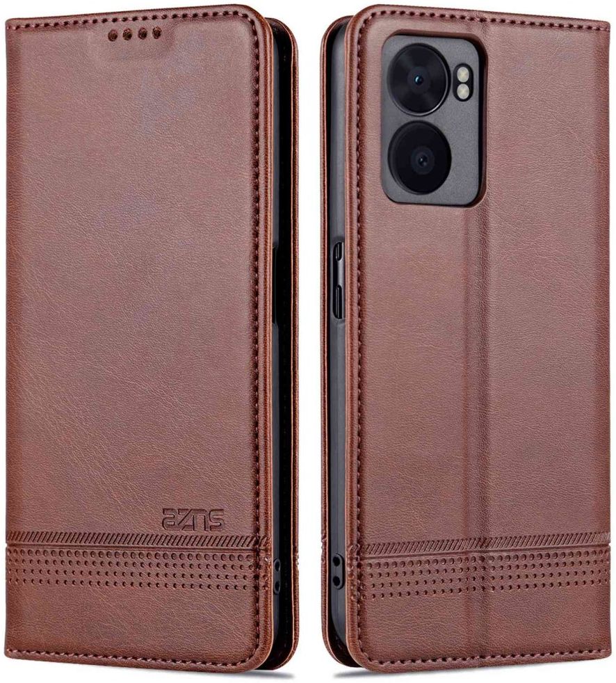 AZNS Oppo A57/A57s/A77 Hoesje Wallet Book Case Kunstleer Bruin afbeelding 8