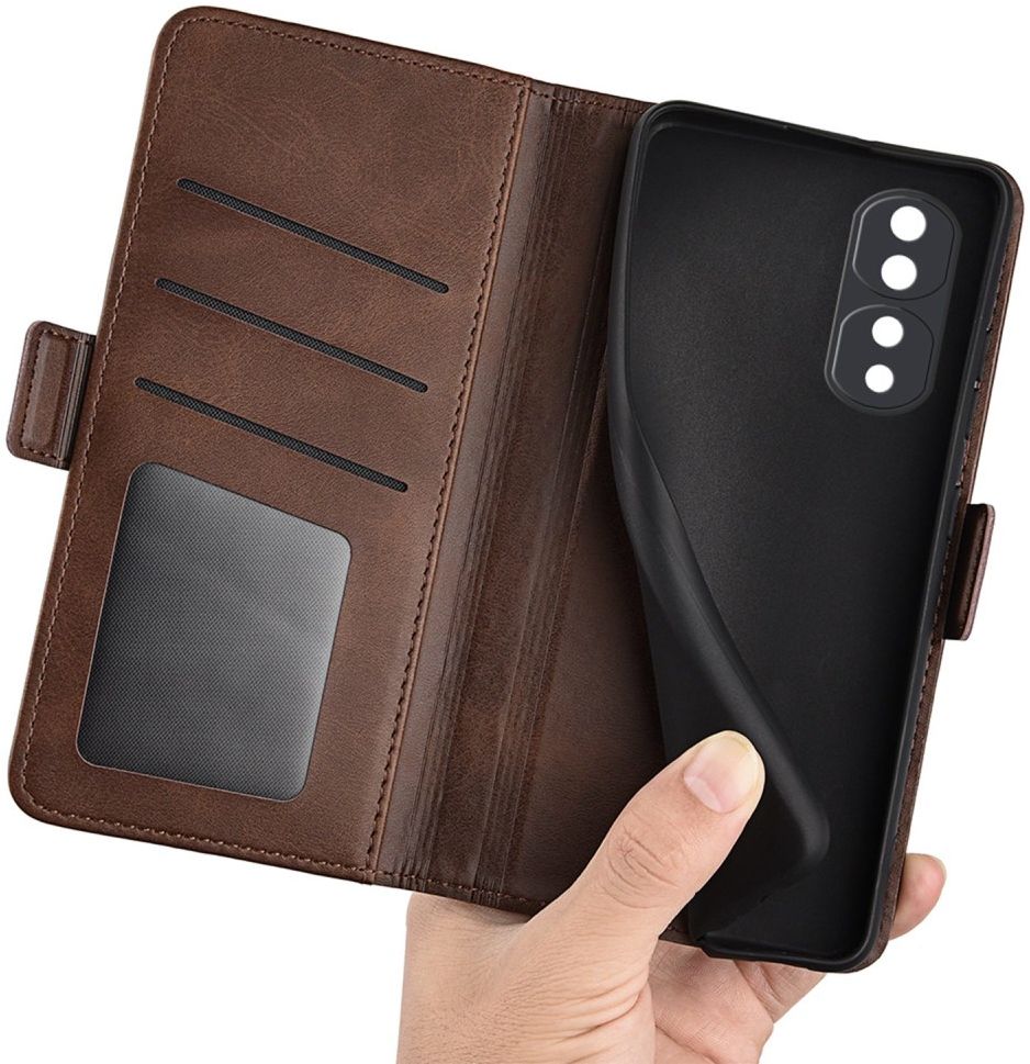 Honor 70 Hoesje Wallet Book Case Kunstleer Bruin afbeelding 11