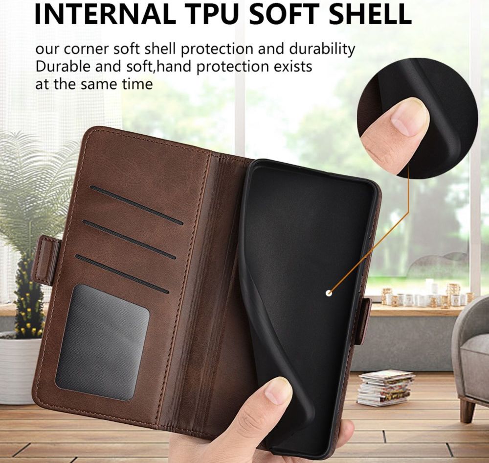 Honor 70 Hoesje Wallet Book Case Kunstleer Bruin afbeelding 8
